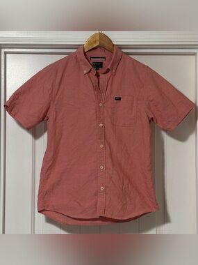 RVCA Boy's Short-Sleeve Button-Down Shirt - Coral